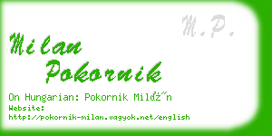 milan pokornik business card